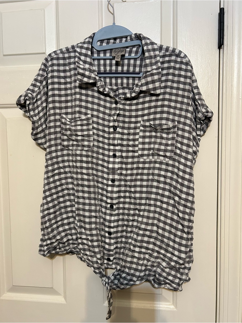 Como vintage plaid button down shirt women’s plus size 2x